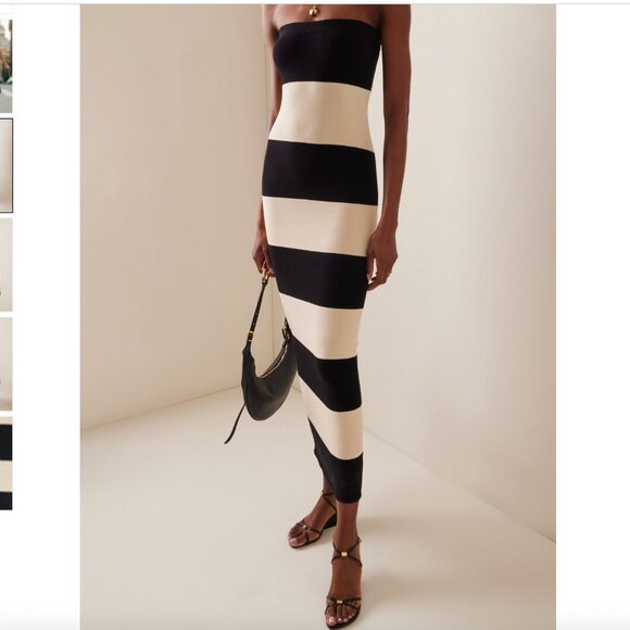Posse Dresses & Skirts - Posse Exclusive Theo Striped Jersey Strapless Maxi Dress
